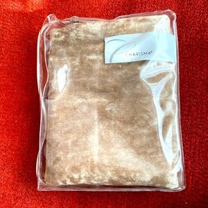 Charisma Solid Euro Pillow Sham 26" x 26" Velvet, Tan color, NEW in package
